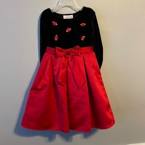 Youngland Velour Top black and red dress size 4T